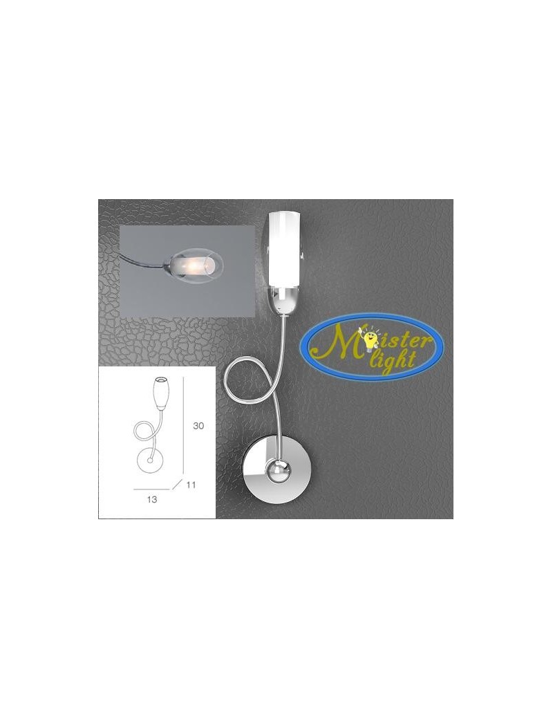 PrezziForti.it | feeling applique moderno cromo 1 luce vetro trasparente top light 1011 a1 ht