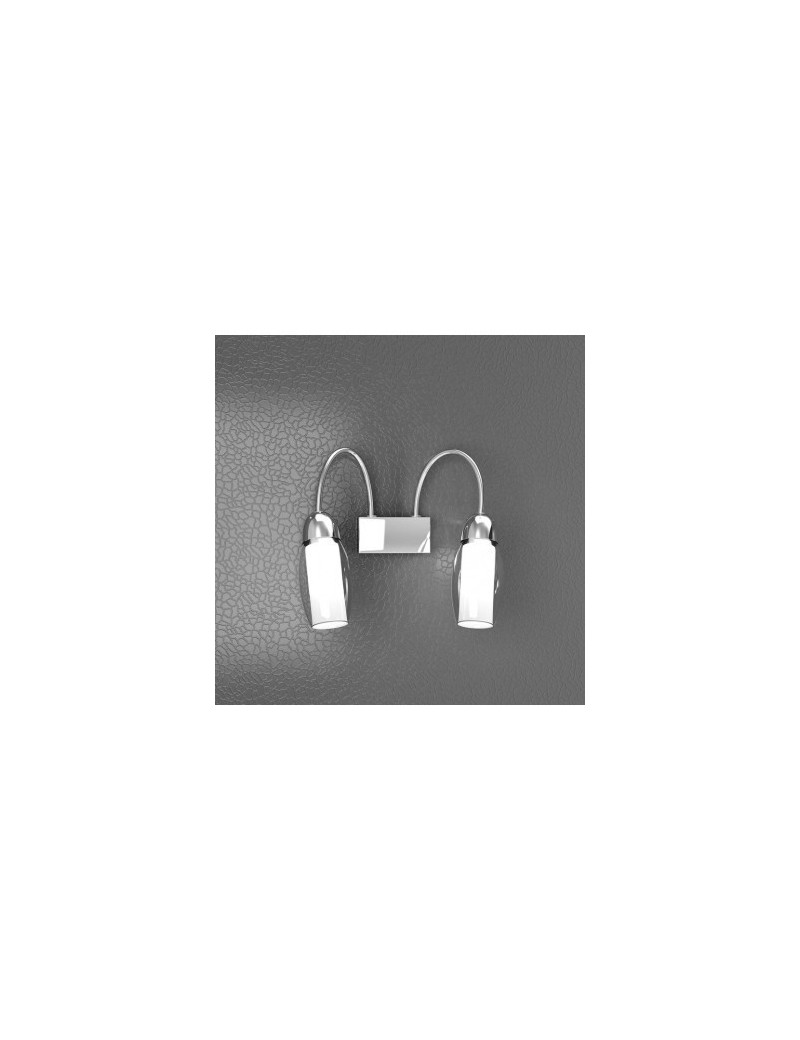 PrezziForti.it | feeling applique moderno cromo 2 luci vetro bianco top light 1011 a2 a