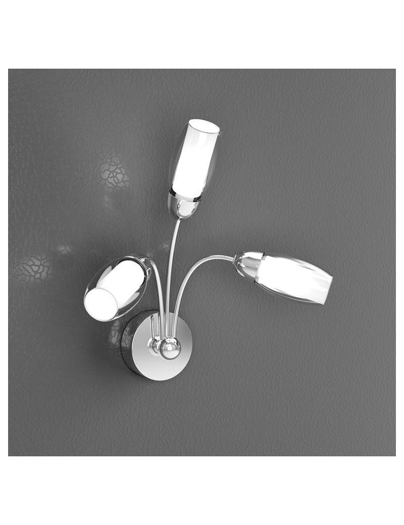 PrezziForti.it | feeling applique moderno cromo 3 luci vetro bianco top light 1011 a3 a
