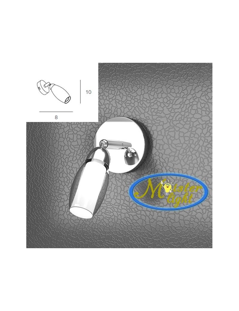 PrezziForti.it | feeling faretto moderno cromo 1 luce vetro bianco top light 1011 f1 a