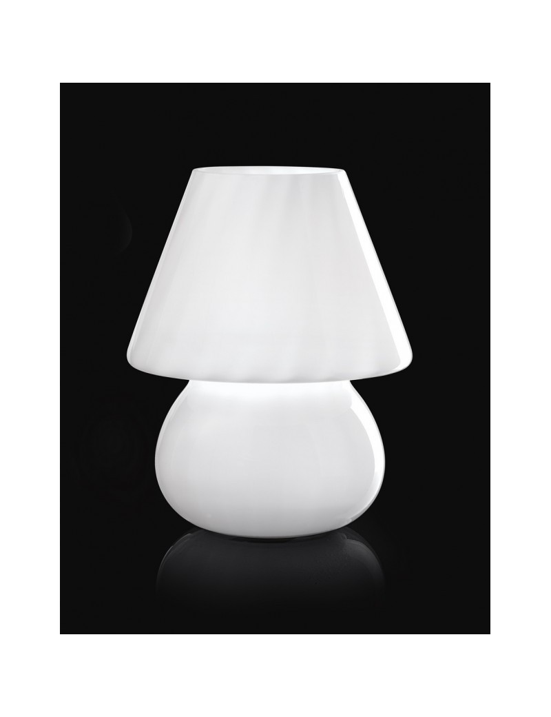 PrezziForti.it | lampada da tavolo in vetro rigadin bianco camera perenz 3041 b