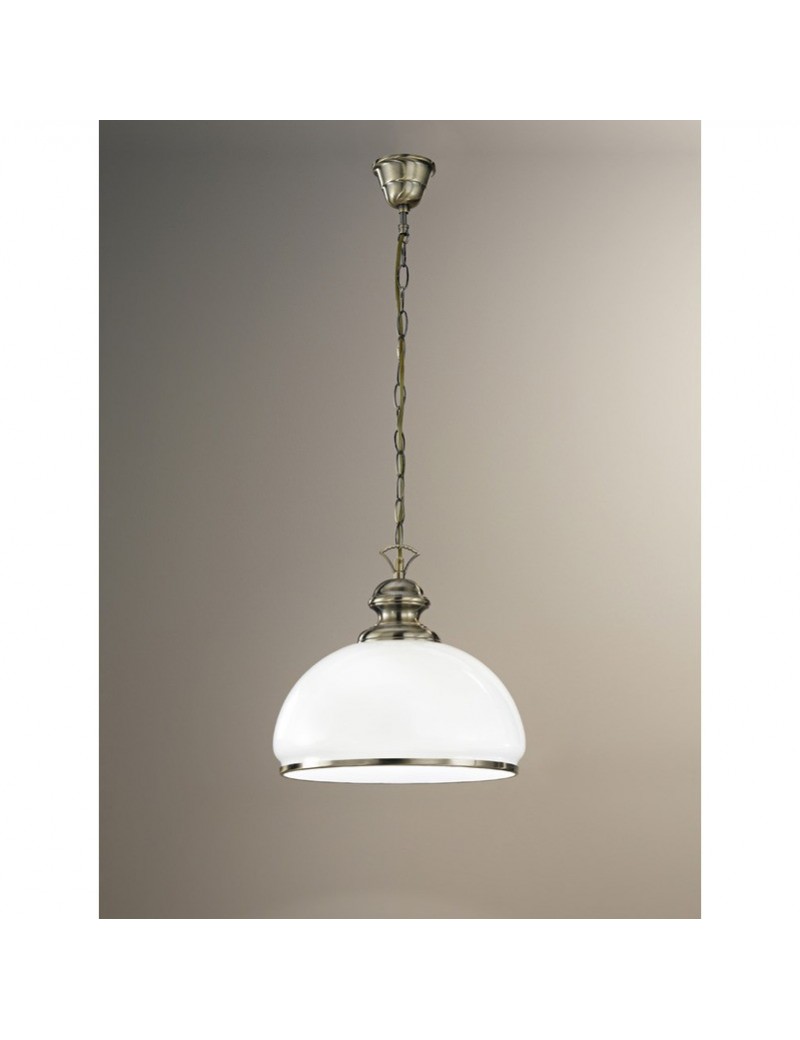 PrezziForti.it | lampadario a sospensione lampada ottone brunito diffusore vetro perenz 5426