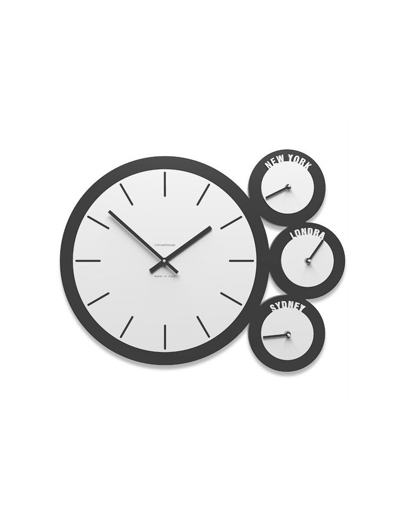 PrezziForti.it | london orologio moderno da parete in legno bianco antracite fusi orari calleadesign 12 006 1