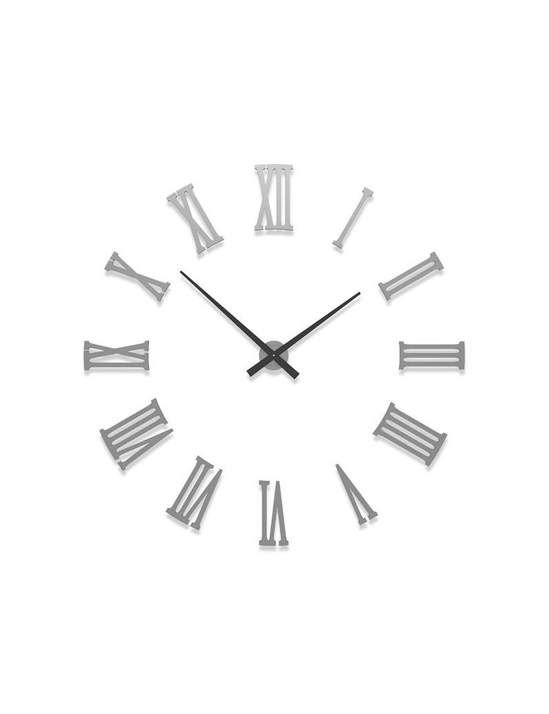 PrezziForti.it | orologio da parete adesivo numeri romani legno colore alluminio 124cm calleadesign 10 310 2