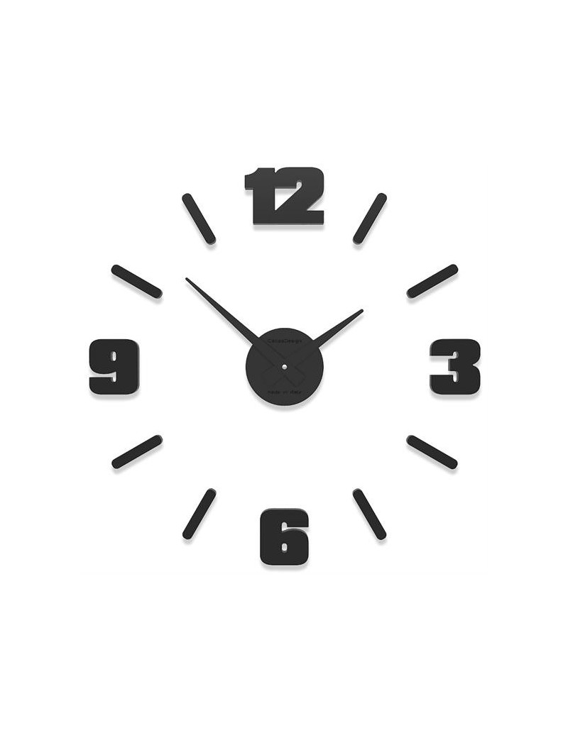 PrezziForti.it | orologio da parete moderno numeri adesivi legno nero 50cm calleadesign 10 304 5