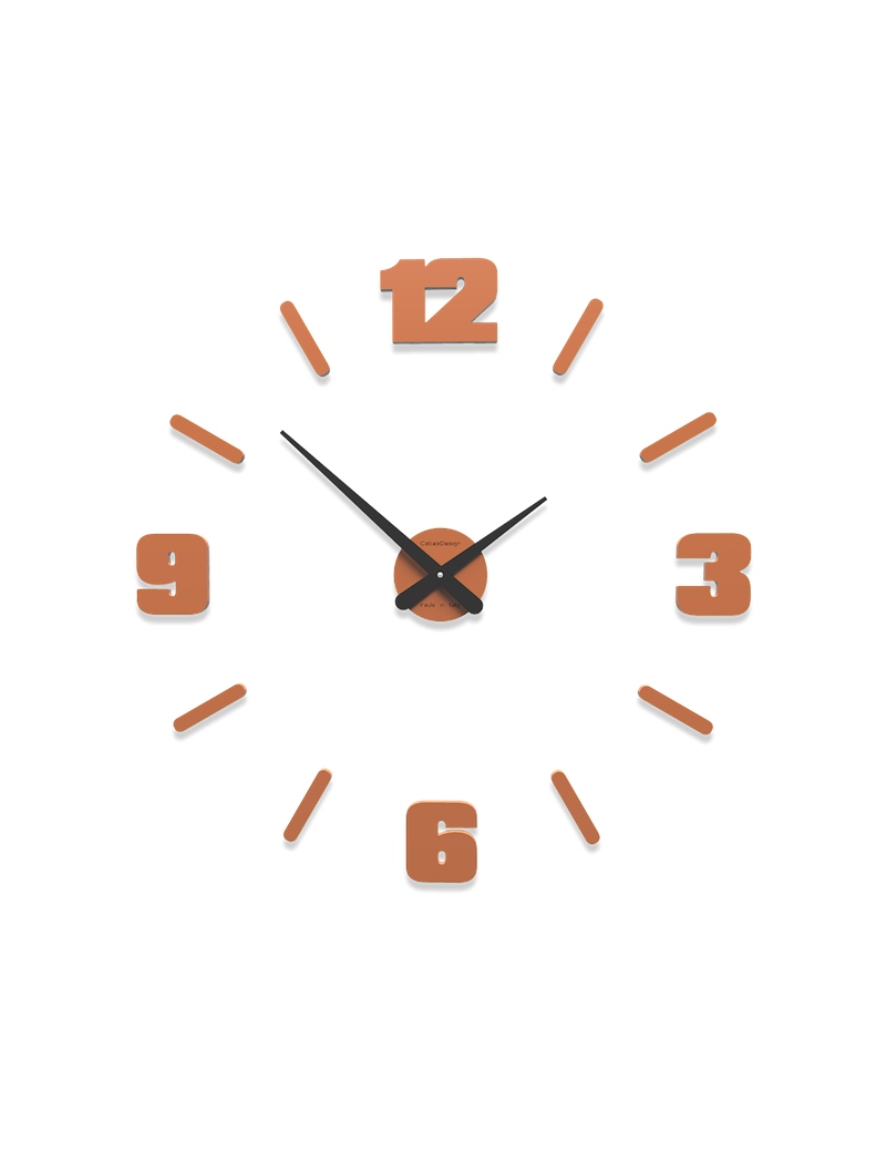 PrezziForti.it | orologio da parete moderno numeri adesivi legno terracotta 64cm calleadesign 10 305 24