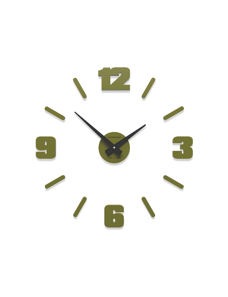 PrezziForti.it | orologio da parete moderno numeri adesivi legno verde oliva 50cm calleadesign 10 304 54