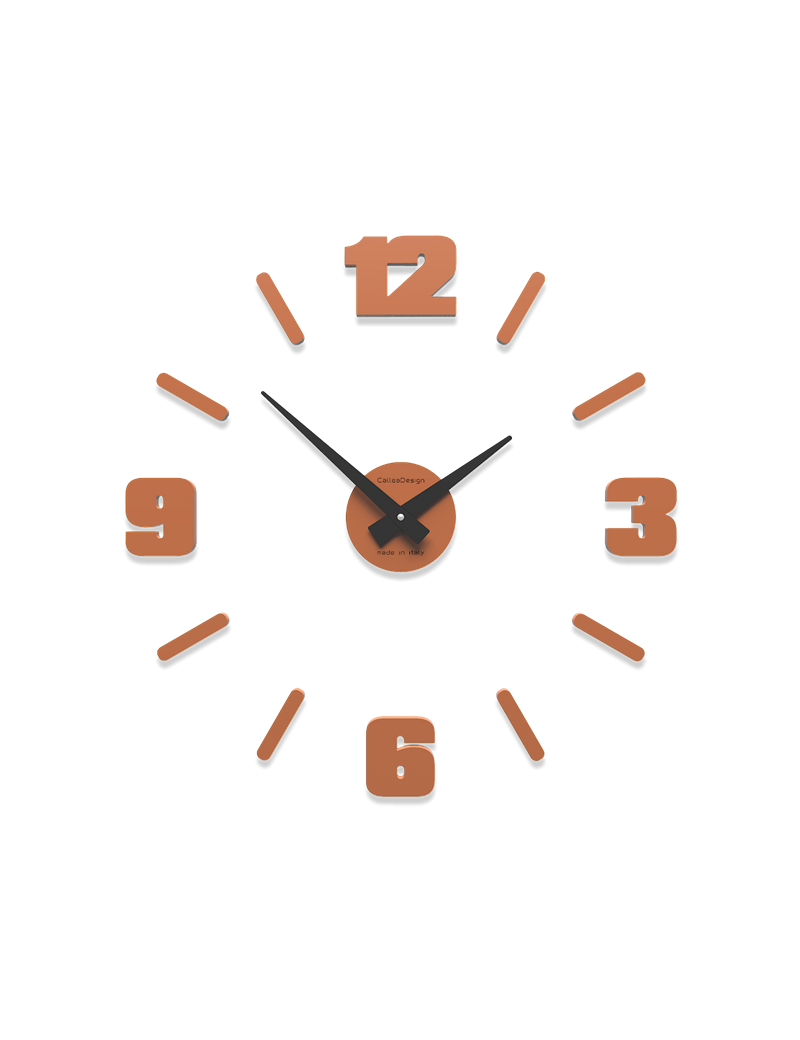 PrezziForti.it | orologio da parete numeri moderni adesivi componibili legno colore terracotta 50cm calleadesign 10 304 24