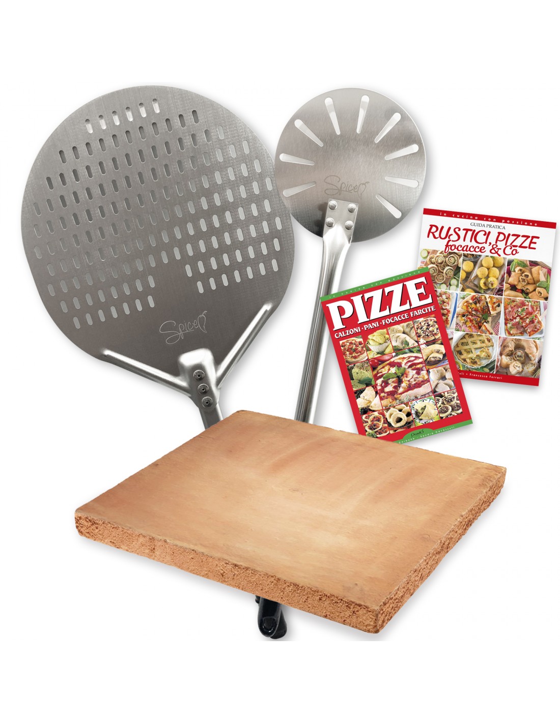 PrezziForti.it | set biscotto di sorrento 40 cm pala 35 cm palino inox 18 cm 2 ricettari