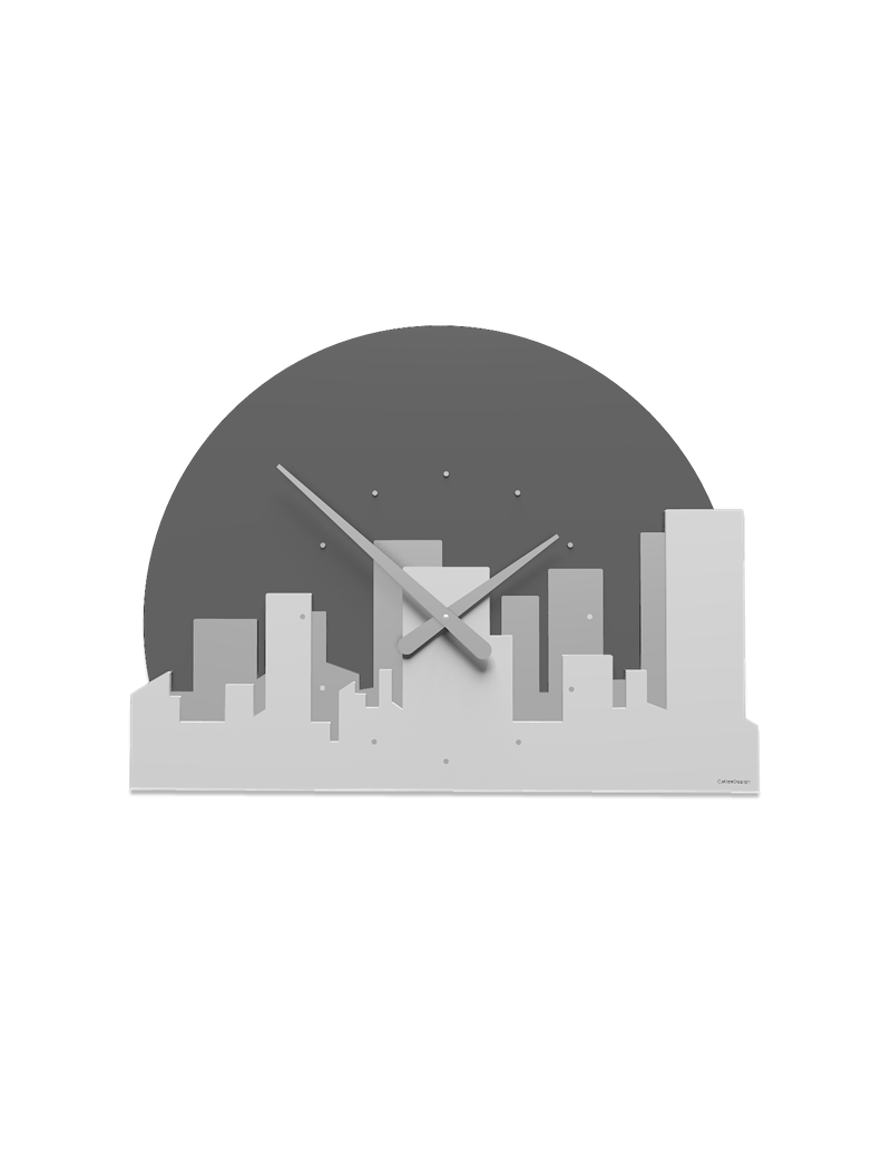 PrezziForti.it | skyline orologio metropoli mezzaluna legno color bianco grigio calleadesign 52 10 1 1
