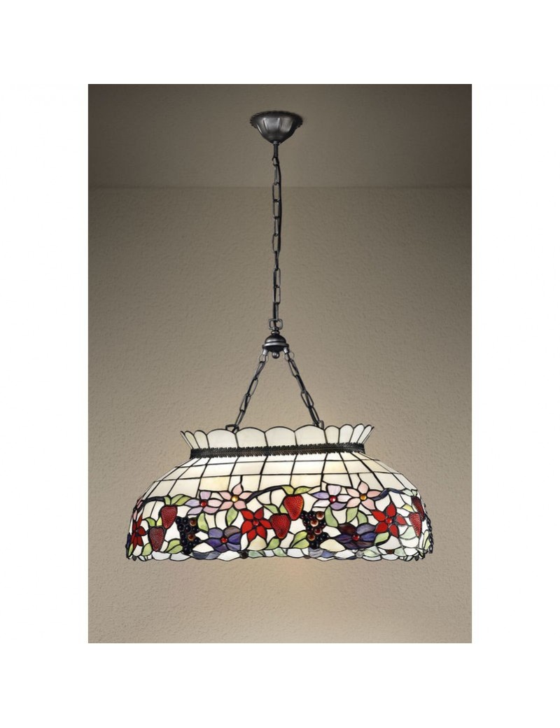 PrezziForti.it | tiffany t994s lampadario a sospensione decorato con fiori e frutta perenz t994 s